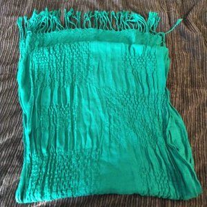 Green Textured Scarf